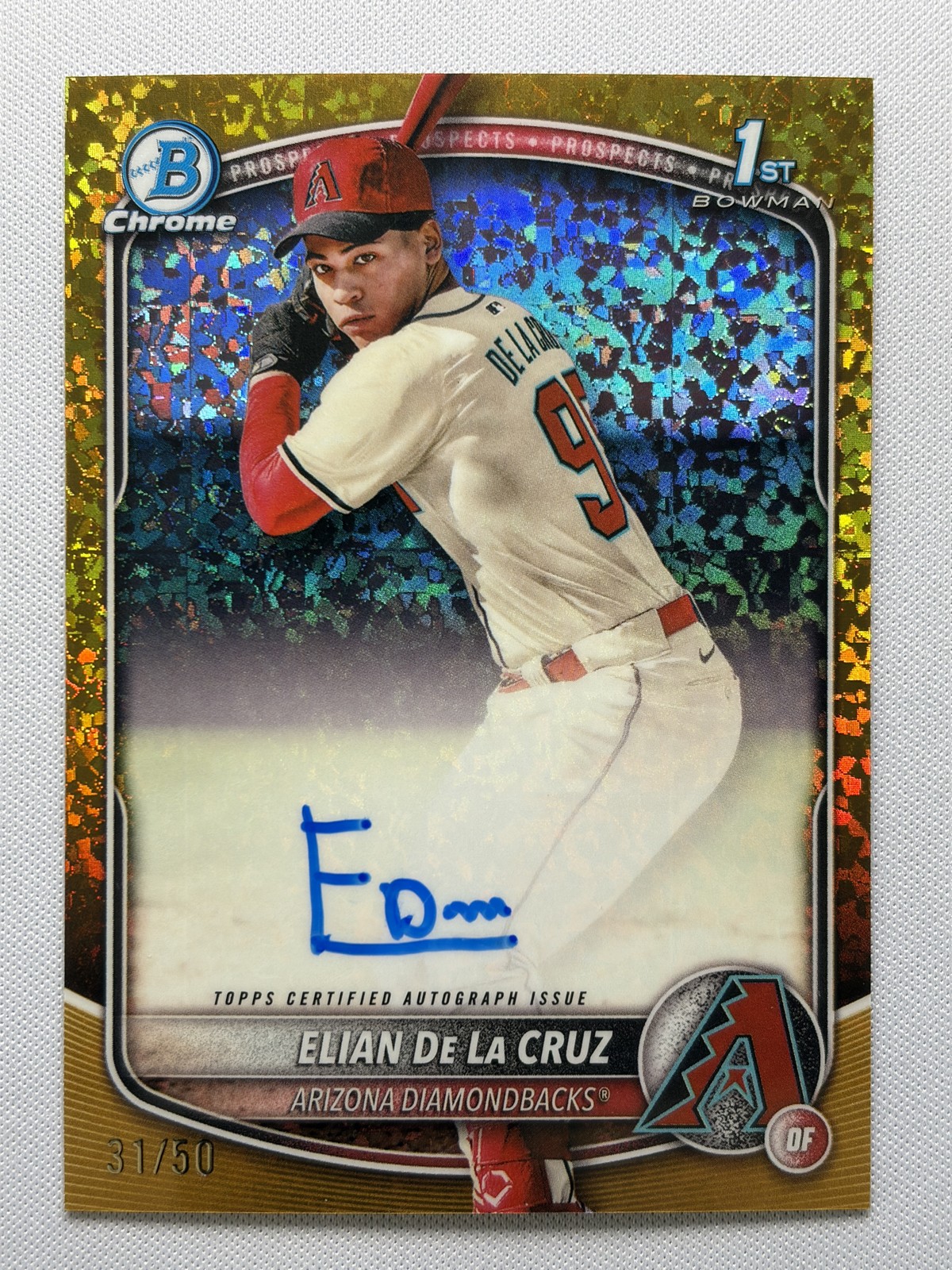 2025 Bowman Chrome - Elian De La Cruz - Mini Diamonds (Auto) (RC) #CPA-ED