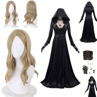 Village Vampire Lady Daniela Moth Lady Bela Cosplay Fancy Dress Coat Wigs Hairs
