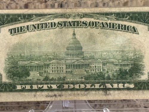 ⭐️HIGH GRADE⭐️ 1928 A $50 REDEEMABLE IN GOLD Federal Reserve Note Philadelphia - Picture 9 of 10