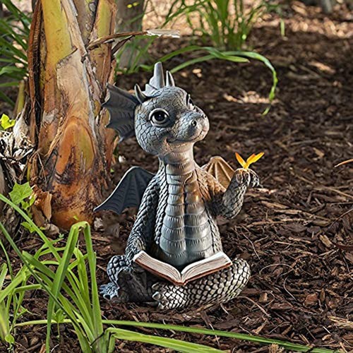 Bezaubernde Outdoor Dekoration süße Dinosaurier Lesefigur für Garten - Bild 10 von 24