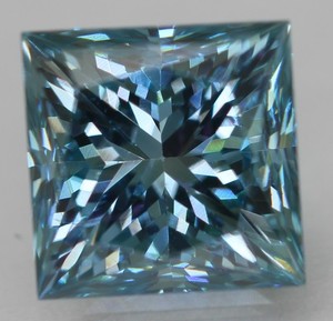 Cert 1.14 Carat Sky Blue VVS1 Princess Natural Enhanced MINED Diamond 5.45x5.44m