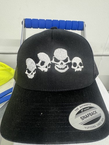 4 Skull custom trucker hat cap gear head custom embroidered cap Halloween