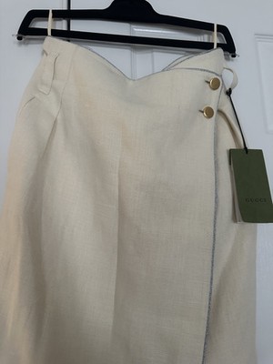 Gucci asymmetrical wrap linen skirt new with tags (regular price - $1,980)