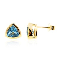Cavill Marambaia Topas Ohrringe 2,475Ct Dreieck Sterlingsilber Vergoldet Modern