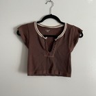 Out From Under Urban Outfitters Women M/L Brown Go For Gold Seamless Crop Top