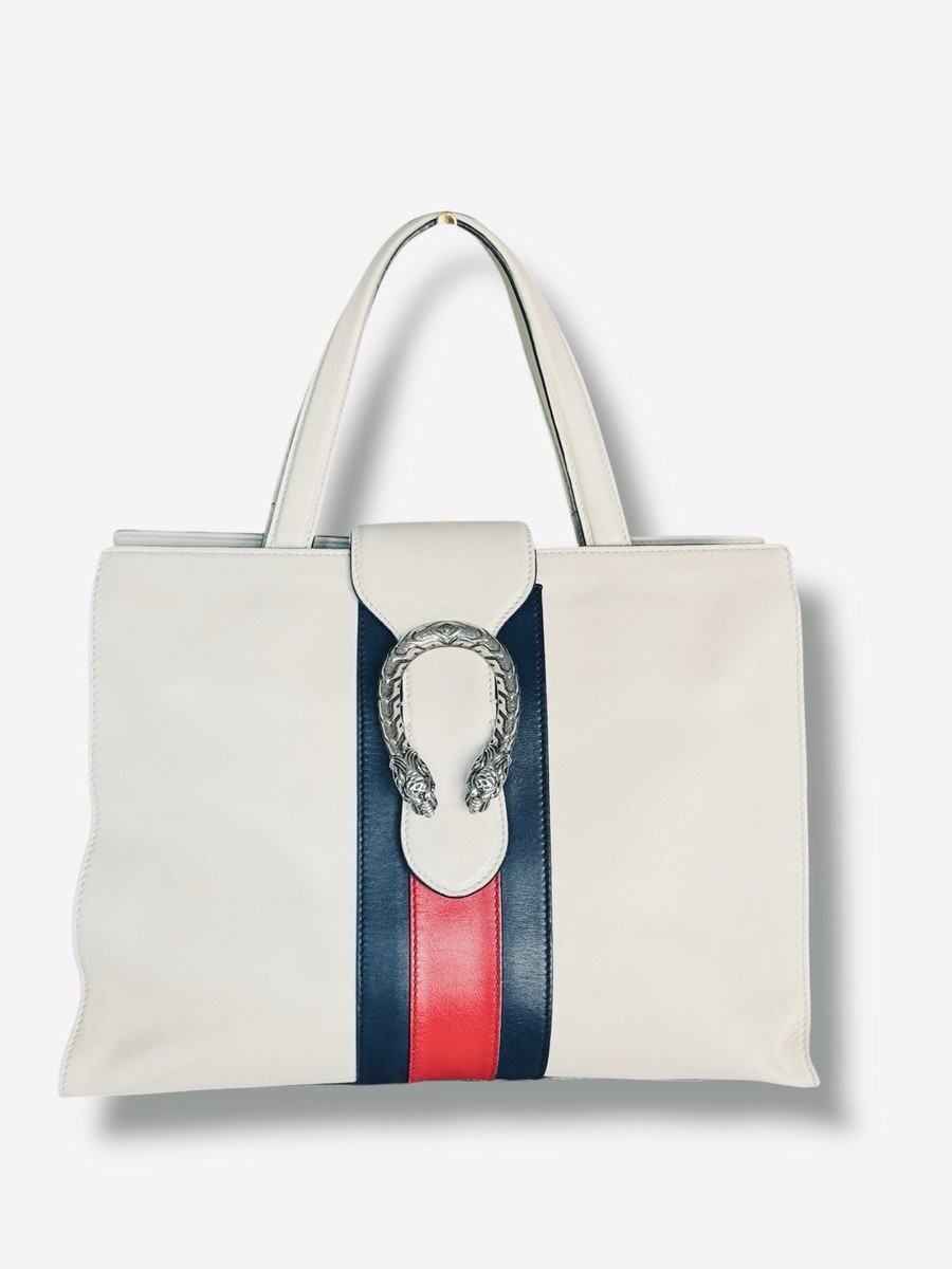 GUCCI ホワイトトート Gucci GG Imprime White Supreme Tote Bag – leefluxury.com