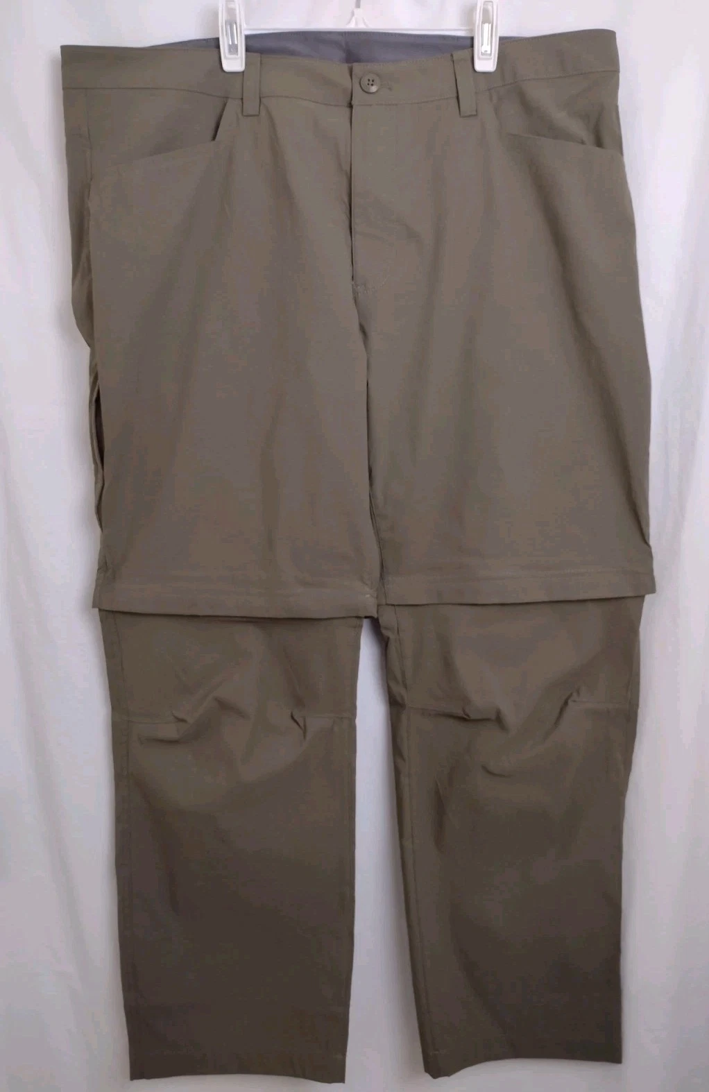 Eddie Bauer Mens Convertible Tech Pant 40x30 Olive Green Zip Off Legs Outdoor