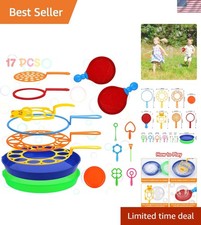 Non-Toxic 17 PCS Bubble Wands & Soft Rackets ...