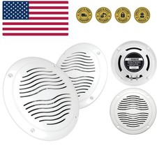 5-inch Water Resistant Outdoor Speakers, Dual Cone, 25W Peak Power, Marine an...