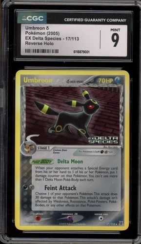 Pokemon Umbreon EX Delta Species Reverse Holo Rare #17 CGC 9 Mint