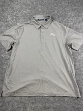 Cutter & Buck Mens Gray White Stripe Stretch Short Sleeve Polo Shirt XL