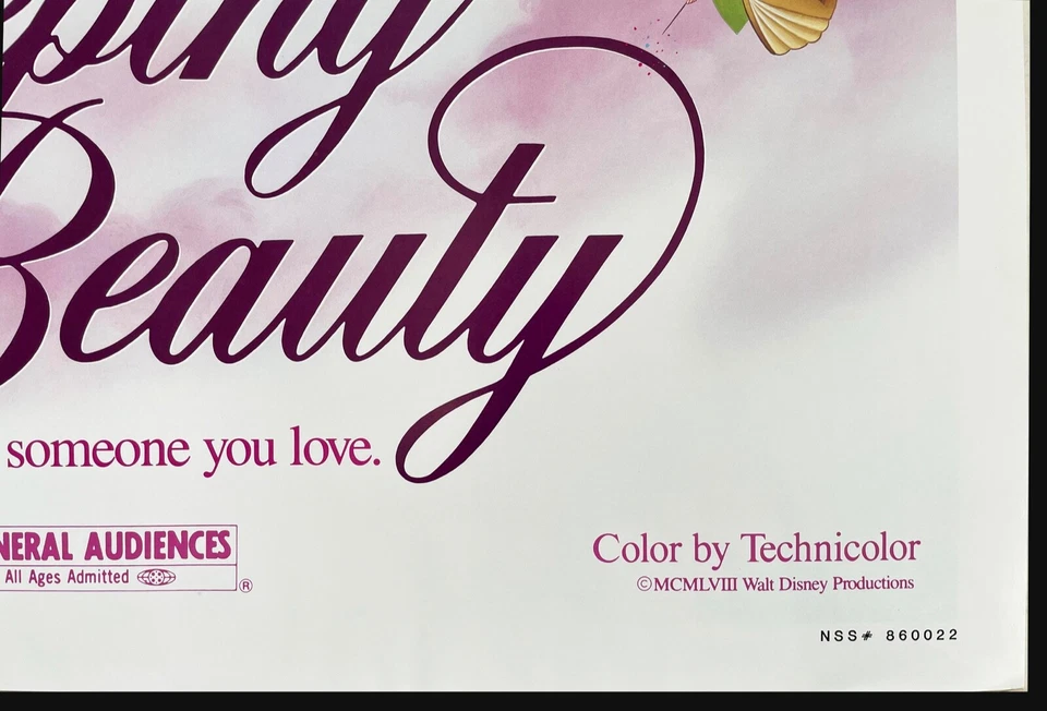 La Bella Durmiente - Póster de película de una hoja absolutamente HERMOSO - Lanzamiento de los años 80 Foto 3 de 3