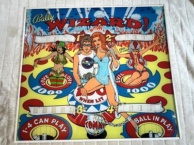 Bally Wizard Pinball  Backglass + Bally Captain Fantastic Backglass Original