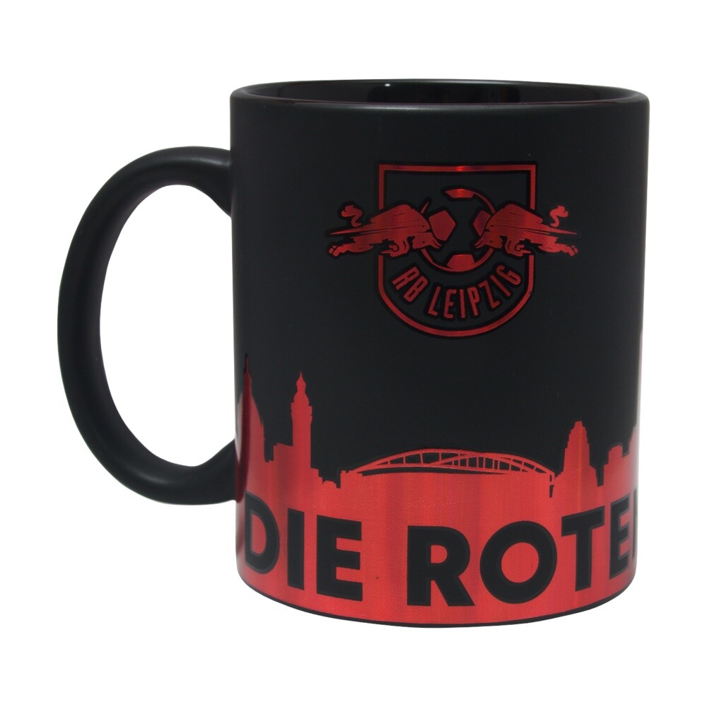 WANDKINGS Tasse „Guten Morgen Leipzig!“ Mit Skyline – Schwarz, 0,3 L – Spülmaschinenfest, Made In Germany