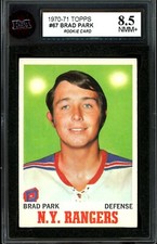 1970-71 Topps NHL Hockey #67 Brad Park HOF Rookie KSA 8.5 NM-MT New York Rangers