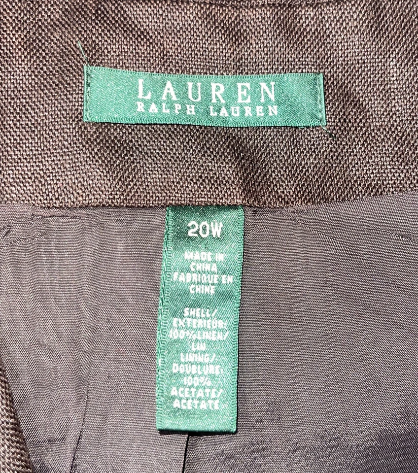 Б/у льняной блейзер женский Lauren Ralph Lauren рукав 3/4 (размер 20 Вт) - Изображение 4 из 4