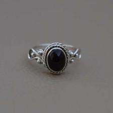 Solid 925 Sterling Silver Oval Shape Black Onyx Handmade Ring KGJ-R-1091