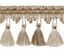 Ivory Light Beige 2.75" Tassel Fringe Trim White Sands [By The Yard]