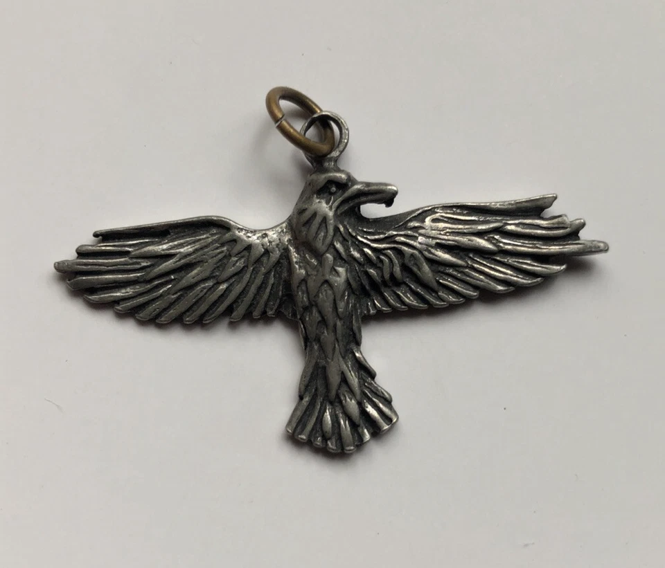 ¿Estaño?  Colgante Águila Voladora Ala Abierta Único Unisex Grandes Detalles Foto 3 de 4