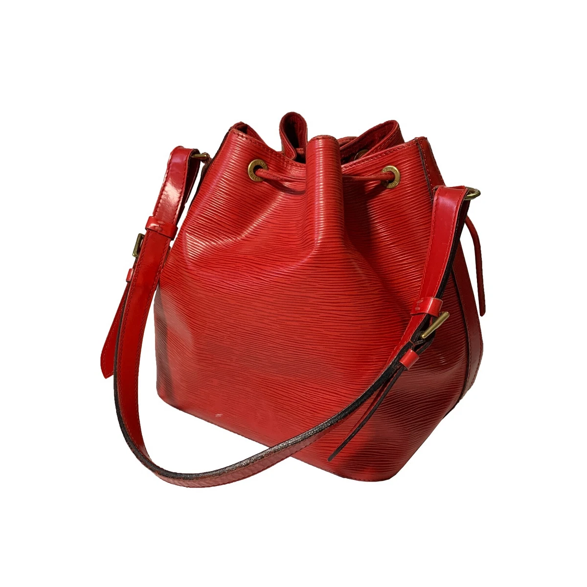 Louis Vuitton, Bags, Louis Vuitton Petit Noe Red Epi Leather Bucket Bag