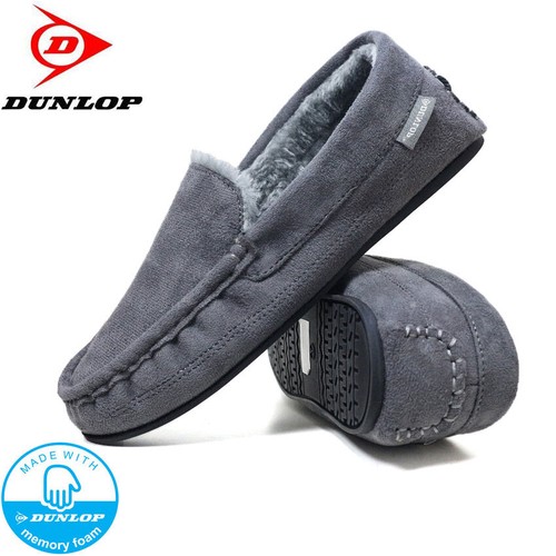 Mens Slippers Memory Foam Moccasin Faux Suede Sheep Skin Fur Lined Loafers Shoes - Picture 14 of 18