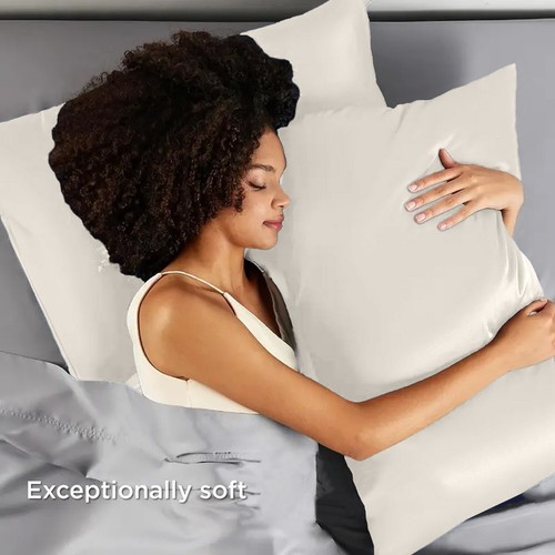 Premium Satin Silk Pillowcases For Hair And Skin 2 Pack Soft Pillow Cases Covers - Picture 85 of 137