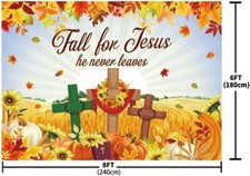 New Mehofond Blue 6x8ft Fall for Jesus Decorations Backdrop Background Banner