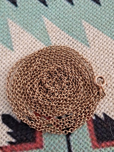 Antique 9ct Rose Gold Long Guard Chain Necklace And Pendant - Picture 5 of 12