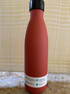 New Limited S'well Insulated SS Orange Faux Pebble Leather Water Bottle 17oz