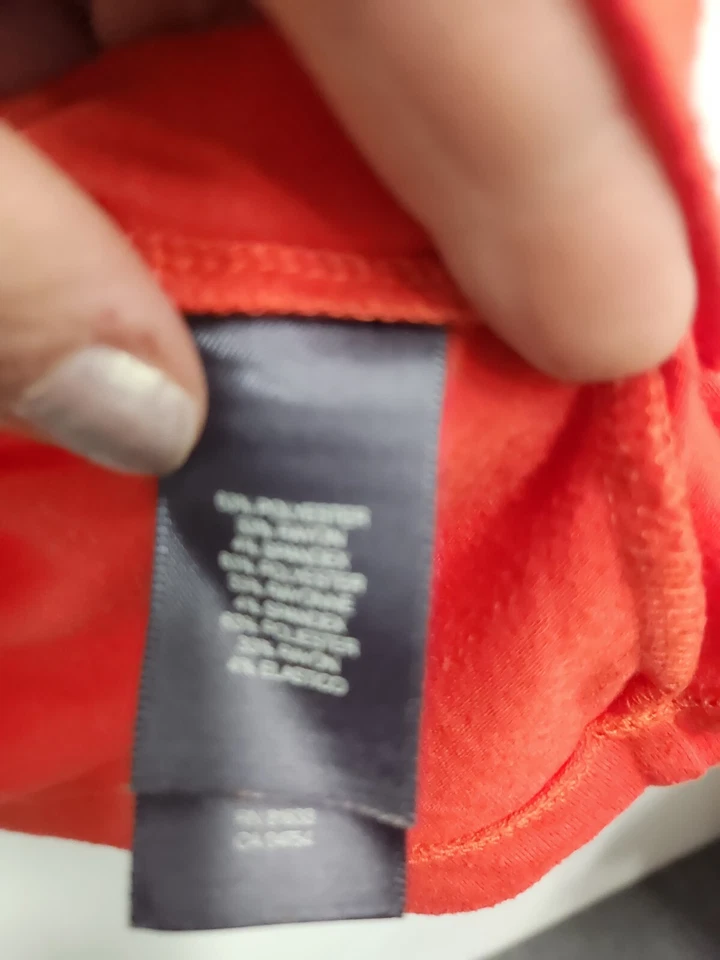 Kenneth Cole Reaction Top Womens XL Orange V-Neck Long Sleeve Staple Casual - Image 4 of 4