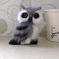 Mini Fake Artificial Bird Owl Fur Realistic Imitation Taxidermy Home Decor 10cm