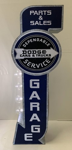 DODGE GARAGE Vintage LED Double-Sided Marquee Sign NEW IN BOX - Picture 5 of 8