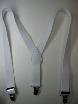Men's Suspenders, Y Style, Gold-Toned Stainless Clips & Length Adjusters, USA