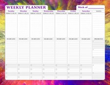 Magnetic Weekly Calendar - 52 Undated Sheets - Notepad Desk Pad - Edition 005 
