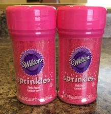 Wilton 3.25oz Pink Sugar Sprinkles - Cupcake Cake Cookie Decoration (2-Pack)