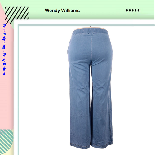 Wendy Williams Women's Pull-On Full Length wide - leg Pant , Light Blue , S - 第 2/2 張圖片