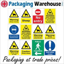 Warning Sheep Signs Entry Gates Eye Protection Footpath Farm Land Farming GBP002