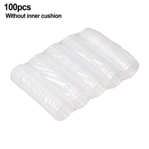 100pcs Clear Coin Capsules Storage Box for 30mm Coins High Quality - Picture 1 of 6