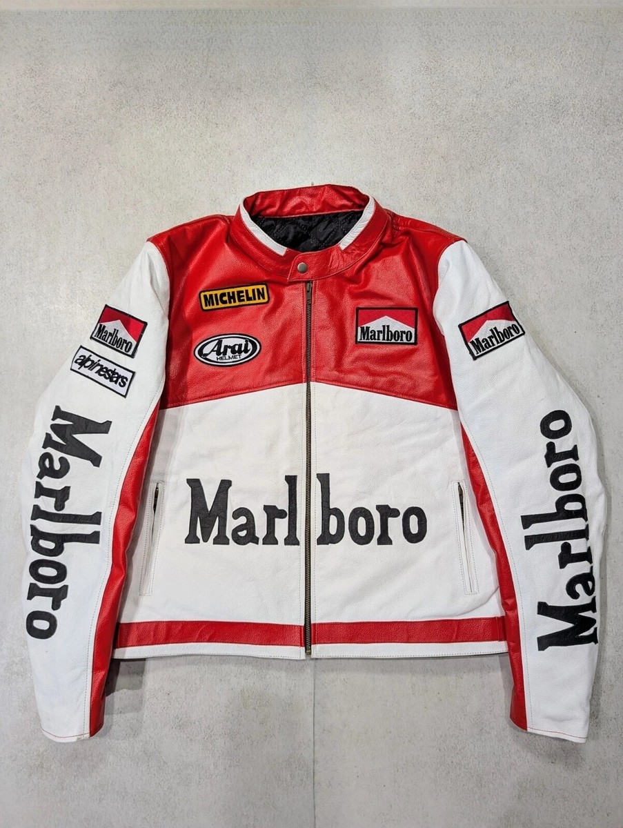 Marlbolo LEATHER JACKET 馬革 Marlboro Vintage Racing Leather Rare Motorcycle Biker Jacket
