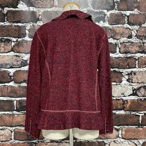 Jones New York Collection Cardigan Women's L Large Red Sparkly NWT Wool Ruffles - Picture 7 of 14