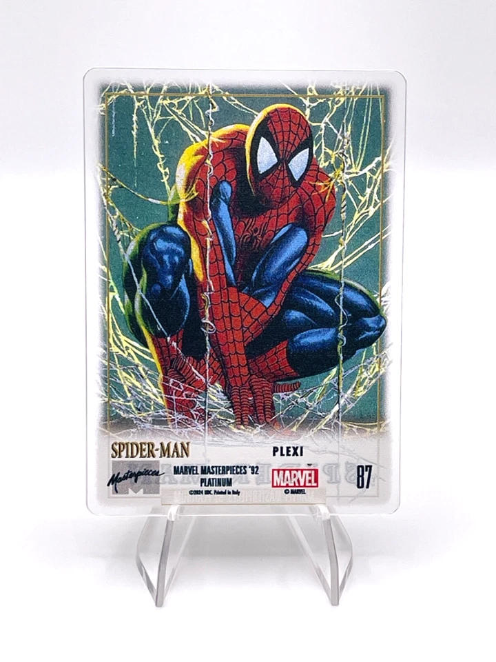 2024 Skybox 92 Marvel Masterpieces Platinum Plexi #87 Spider Man Foto 2 de 2