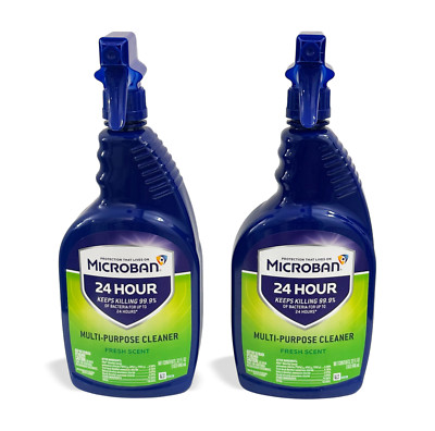 Lot of 2 Microban 24 Hour Multi-Purpose Cleaner Spray 32oz Fresh Scent