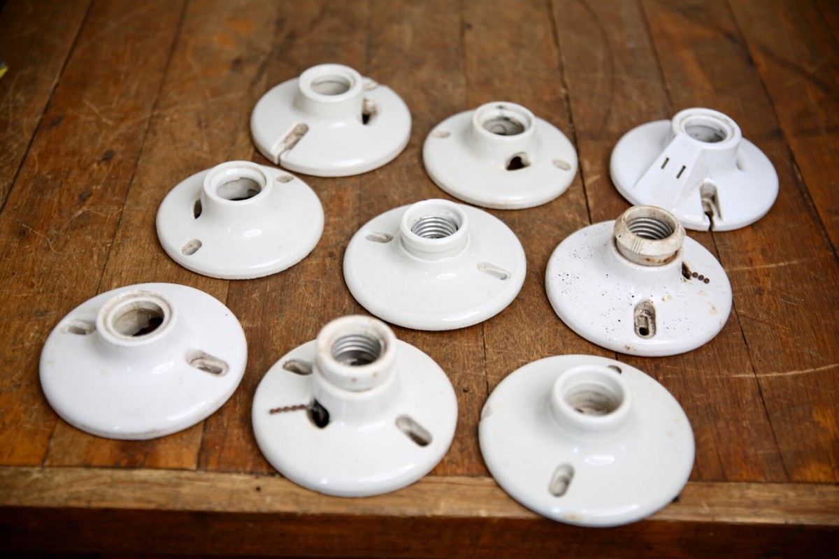 Vintage Porcelain Ceramic CEILING LIGHT BULB SOCKET electric