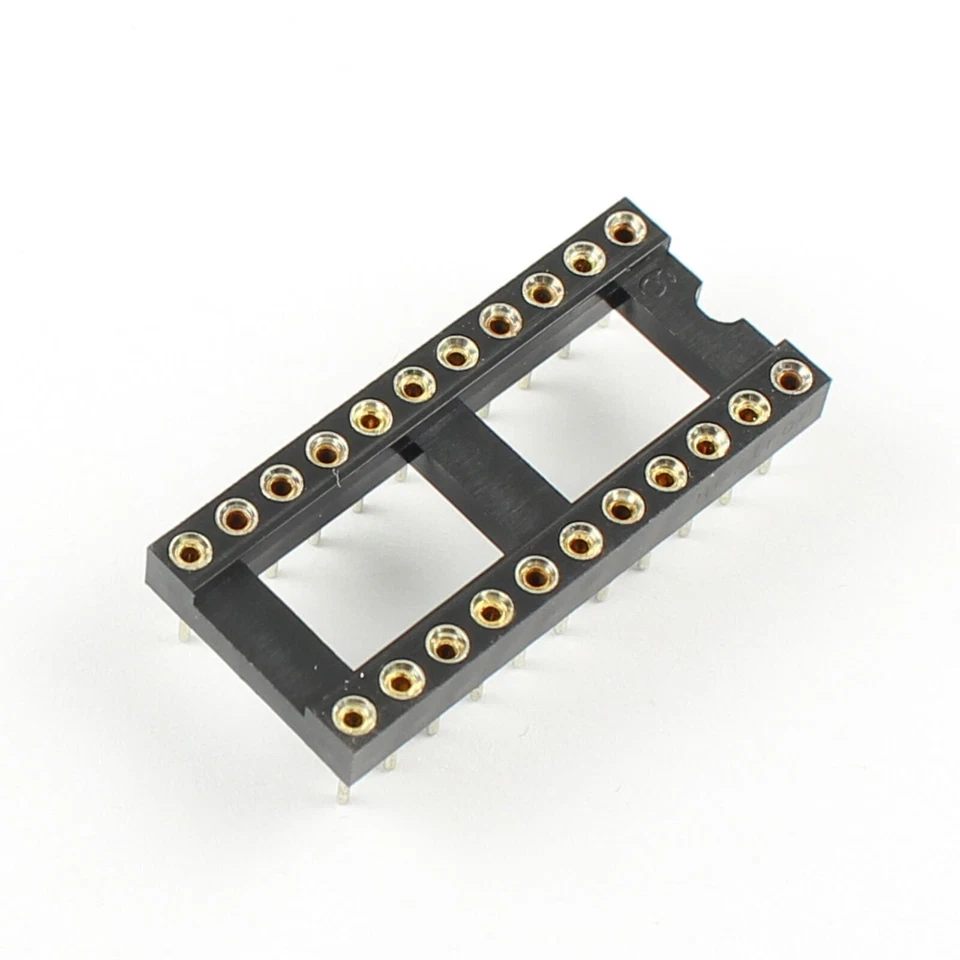 5Pcs 2.54mm Pitch 22 Pin DIP Round Pin Solder Type IC Socket Adaptor Narrow - Imagem 2 de 4