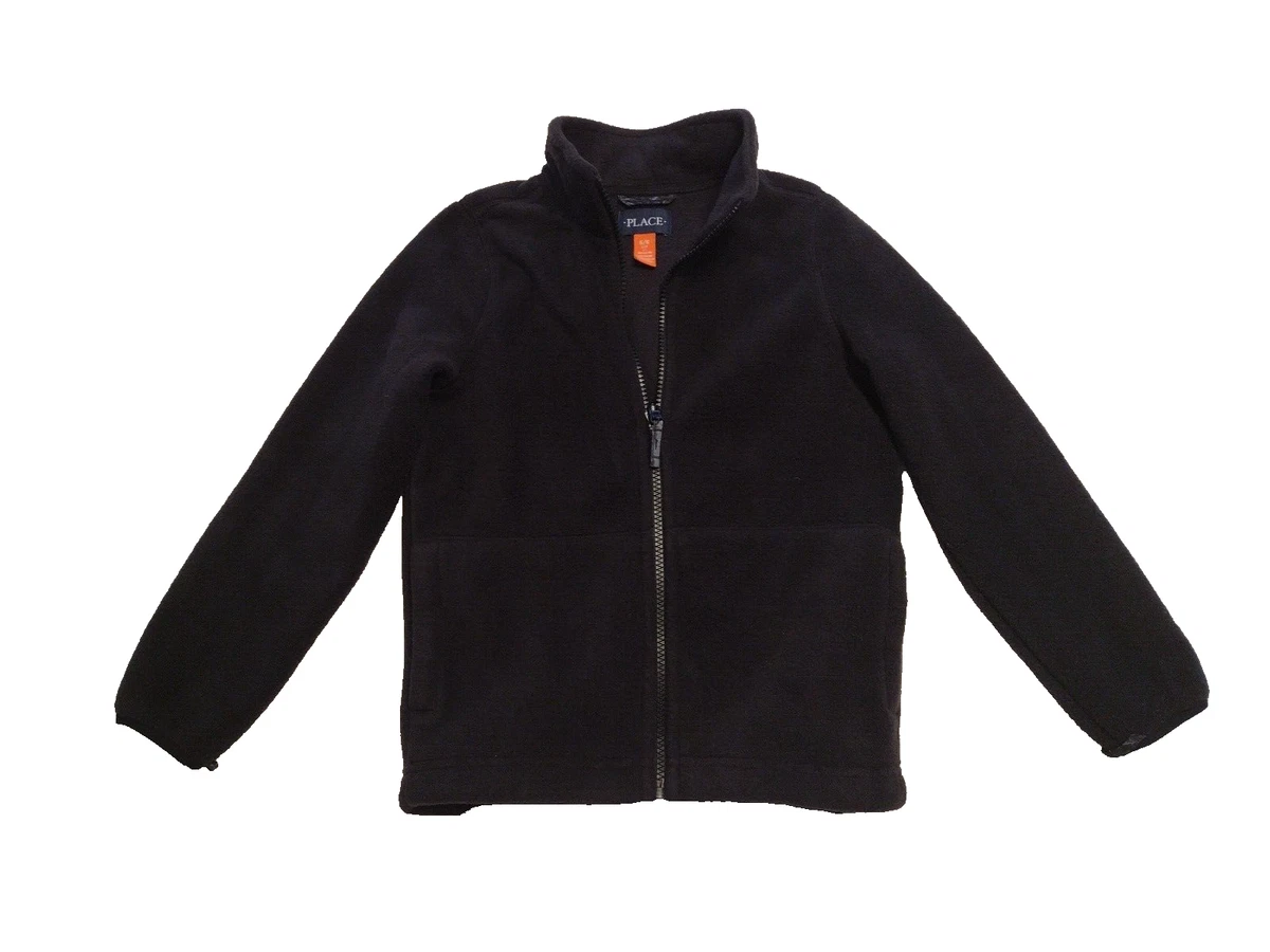 The Children s Place Boys Black Full Zip Fleece Jacket Size S 5 6