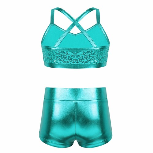 Kids Girls 2PCS Scales Print Tankini Outfits Ballet Dance Sports Bathing Suit - Picture 76 of 101