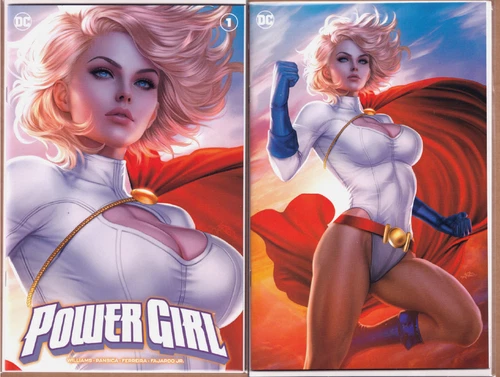 POWER GIRL #1 ARIEL DIAZ TRADE/VIRGIN VARIANT SET LTD 1000/3000 DC 2023 NM