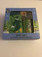 Buddy the Elf Will Ferrell Coffee Mug and Socks Plus Keychain Gift Set - NEW ✅