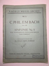 Noten. C. Ph. E. Bach. Sinfonie Nr. 3.  Partitur.