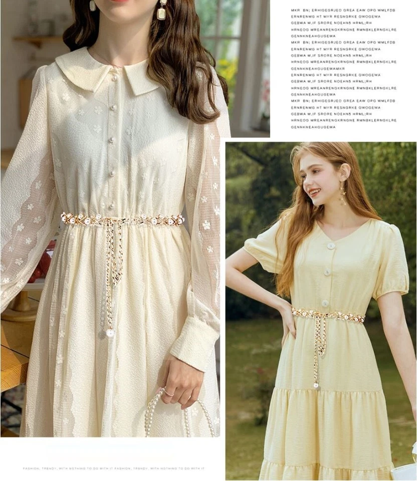 Women Gold Pearl Chain Belt Body Dance Bikini Beach Waist Chain Skinny Belt - image 4 of 4